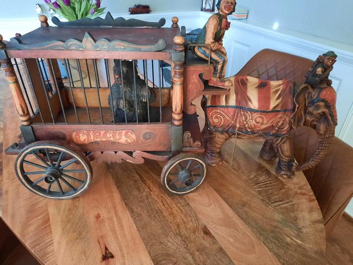 ANTIEKE CIRCUSWAGEN MET TOEBEHOREN, Antiek en Kunst, Antiek | Speelgoed, Ophalen of Verzenden