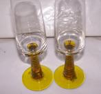 2 Swirl yellow champagne glazen . Zie foto., Ophalen of Verzenden, Zo goed als nieuw, Overige typen