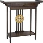 Haltafel - Antieke look Donker hout Met lade - Gouden accent, Verzenden, Nieuw