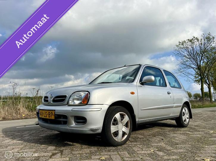 Nissan Micra 1.0 Luxury CVT, BJ 2001 Automaat, APK Sep 2026, Auto's, Nissan, Bedrijf, Te koop, Micra, Airbags, Alarm, Centrale vergrendeling