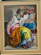 Schilderij Michelangelo vroue met boek, Antiek en Kunst, Kunst | Schilderijen | Klassiek, Ophalen