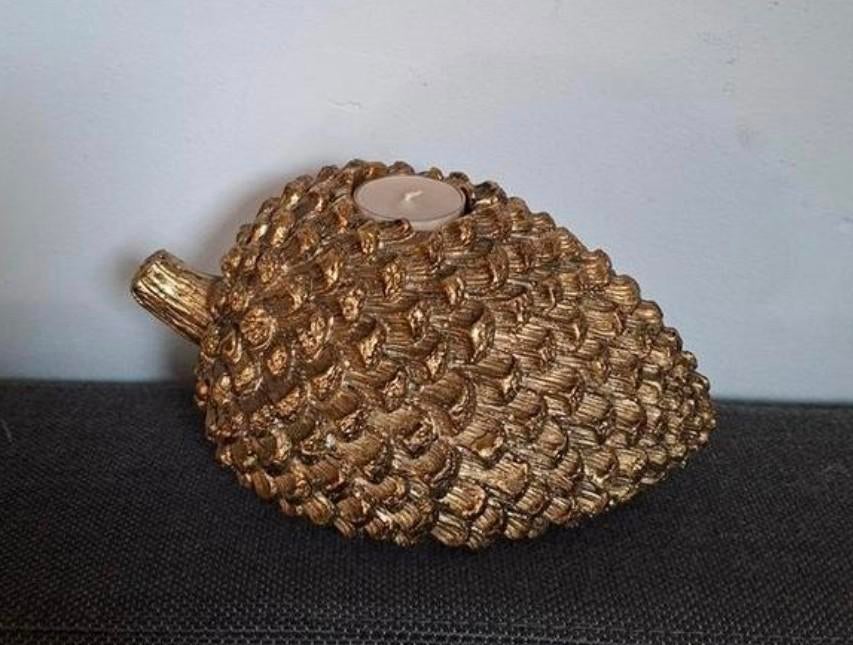 Dennenappel Kandelaar, Huis en Inrichting, Woonaccessoires | Kandelaars en Kaarsen, Zo goed als nieuw, Kandelaar, Minder dan 25 cm