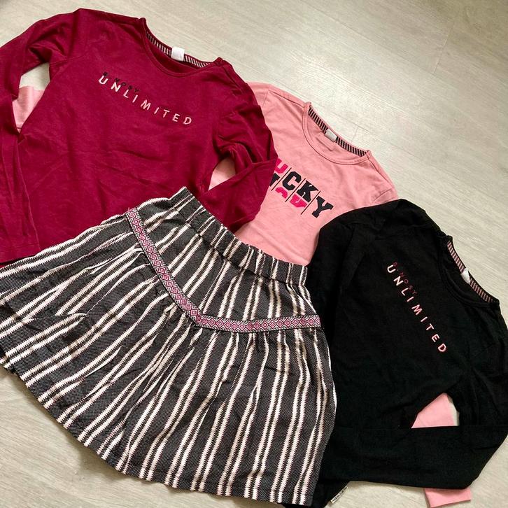 Als NIEUW! B.Nosy set 146/152 rok + 3 longsleeves zwart roze, Kinderen en Baby's, Kinderkleding | Maat 152, Zo goed als nieuw