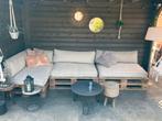 Kussen set lichtbeige/grijs tbv pallet loungebank, Tuin en Terras, Tuinmeubel-accessoires, Ophalen, Gebruikt