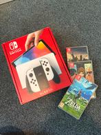 Nintendo Switch OLED (Wit) + Games + protective glass!, Avontuur en Actie, Online, 1 speler, Ophalen of Verzenden