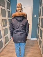 Winterjas met bontkraag - Maat M, Kleding | Dames, Jassen | Winter, Maat 38/40 (M), Blauw, Ophalen of Verzenden, Moscow