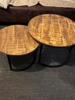 Salontafel rond set, Huis en Inrichting, Tafels | Bijzettafels, Minder dan 55 cm, Rond, Zo goed als nieuw, Ophalen