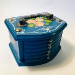 Onderzetters Hindeloopen stijl, petrol blauw, nostalgisch, Ophalen of Verzenden, Zo goed als nieuw, Glas of Kopje