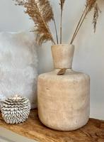 Beige stenen vaas, Steen, Overige kleuren, Ophalen of Verzenden, Aa