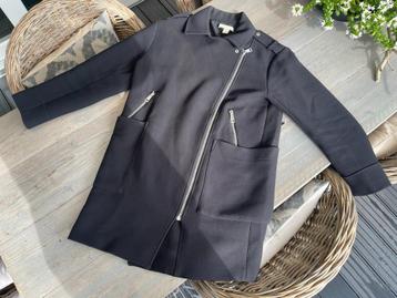 Mens Heren Chique Coat Jacket Zwarte Jas Maat M