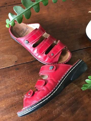 Mooie rode leren schoenen/muilen FINN comfort mt 41 i.z.g.st