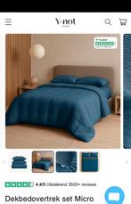 NIEUW: dekbedovertrek mousseline, petrol, lits jemeux, Ophalen of Verzenden, Zo goed als nieuw, Tweepersoons, Dekbedovertrek