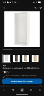 Ikea pax basiselement wit 100x58x236 incl 2 planken en roede, Huis en Inrichting, Kasten | Kledingkasten, Ophalen, 200 cm of meer