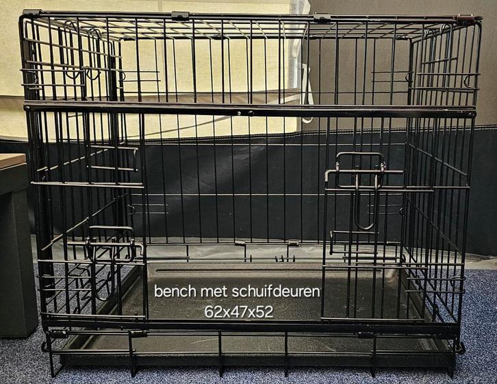 2x bench met 2 schuifdeuren, Dieren en Toebehoren, Hondenbenches, Zo goed als nieuw, Ophalen