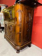 Vintage houtsnijwerk barkast barmeubel drankenkast, Antiek en Kunst, Ophalen