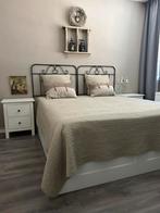 Twee metalen hoofdeinden tweepersoonsbed 180 cm, Ophalen, Gebruikt, Zwart, Tweepersoons