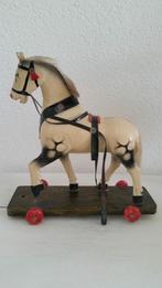 Antiek houten speelgoed paardje op wielen, Antiek en Kunst, Ophalen of Verzenden