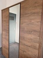 Mooie houten kledingkast met spiegel – in uitstekende staat!, Ophalen, 150 tot 200 cm, Eikenhout, Zo goed als nieuw