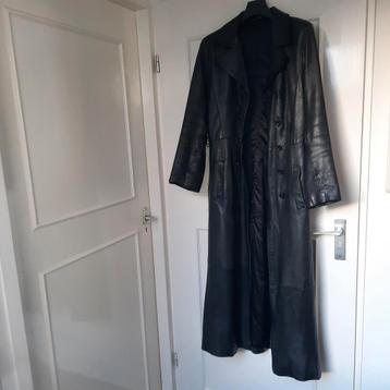 Zwarte lederlook jas / mantel - Maat 44 beschikbaar voor biedingen