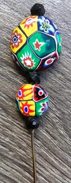 Om 1900 - 1925 Millefiori Glas Hoed Speld Hoedenspeld Dame, Antiek en Kunst, Ophalen of Verzenden