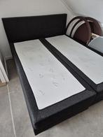 Boxspring 160 x 200 meter donkergrijs, Ophalen, Zo goed als nieuw, Tweepersoons, 160 cm
