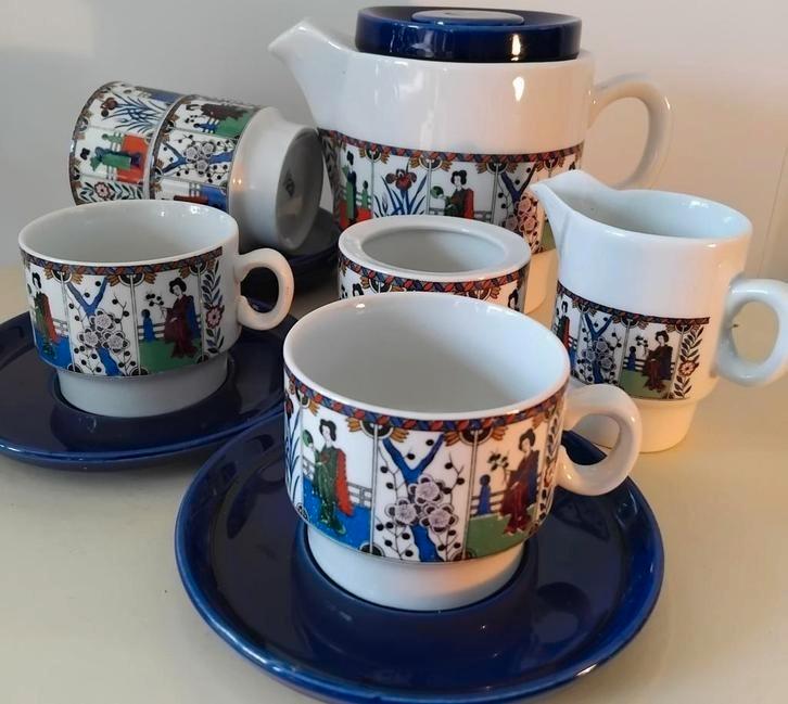Weidmann Porzellan Geisha Theeservies made in Italy, Antiek en Kunst, Antiek | Porselein, Ophalen of Verzenden