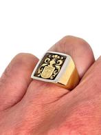 18K Gouden Zegelring met Wapen & Initialen TH - Maat 60, Sieraden, Tassen en Uiterlijk, Gebruikt, 20 of groter, Verzenden, Heer