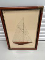 BOOT SCHILDERIJ. MET UITSTEEKDEK 60/80 HOOG, Ophalen of Verzenden