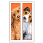 Borduurpakket boekenlegger honden 4,8 x 18,3 cm 14CT Aida, Hobby en Vrije tijd, Borduren en Borduurmachines, Nieuw, Handborduren