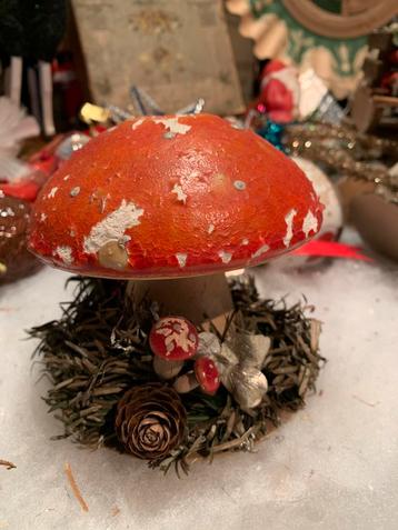 #kerst kerst rode paddenstoel kaarsen kandelaar beschikbaar voor biedingen