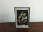 Lijst kader zilverkleurig edelweiss achter bol glas, Antiek en Kunst, Curiosa en Brocante, Ophalen of Verzenden