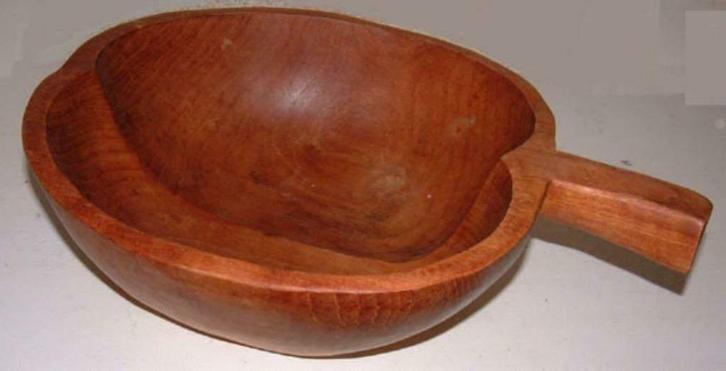 Schaal Fruitschaal Kom Teakhout Retro Vintage Apple Appel, Huis en Inrichting, Woonaccessoires | Schalen en Manden, Zo goed als nieuw