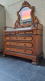Frans antiek baby commode marmer blad verwijderbare spiegel., 50 tot 70 cm, Ophalen of Verzenden, Voetruimte, 100 cm of meer