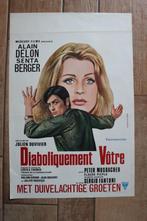 filmaffiche Alain Delon Diaboliquement votre fimposter, Rechthoekig Staand, Ophalen of Verzenden, Zo goed als nieuw, A1 t/m A3