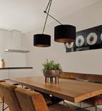 Hanglamp - 2 zwarte kappen (1 aansluitpunt), Huis en Inrichting, Lampen | Hanglampen, Ophalen, Gebruikt, Minder dan 50 cm