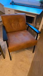 Fauteuil van Woood.  Cognac. Lennon. Ecoleer Cognac. ZGAN, Ophalen, Bruin, Leer, Zo goed als nieuw