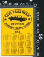 Sticker: Taxi Baartman - Jaarkalender 1984 - Hengelo, Ophalen of Verzenden, Zo goed als nieuw, Bedrijf of Vereniging