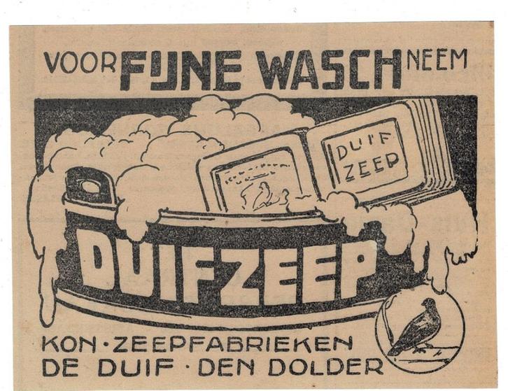 2 Advertenties KON.ZEEPFABRIEKEN DE DUIF DEN DOLDER 1928, Verzamelen, Merken en Reclamevoorwerpen, Zo goed als nieuw, Overige typen