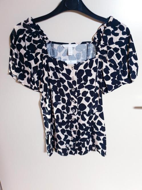 Nieuw H&M mooie geprinte linnen achtige top maat 36, Kleding | Dames, Tops, Nieuw, Maat 36 (S), Overige kleuren, Korte mouw, Ophalen of Verzenden