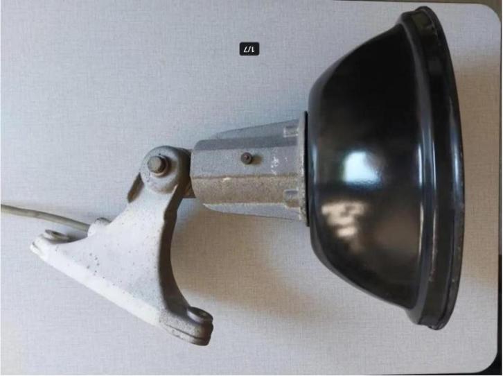 Rare vintage Emaille Ovale Industriële muur lamp - France, Antiek en Kunst, Antiek | Lampen, Ophalen of Verzenden