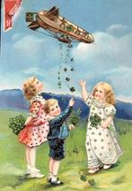 kinderen zeppelin strooit geluksklaver 4  hoogglans kaart, Verzamelen, Ansichtkaarten | Themakaarten, Gelopen, Overige thema's