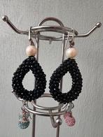 Elegante zwarte oorbellen met parel Lott Giogelli., Sieraden, Tassen en Uiterlijk, Oorbellen, Met kristal, Hangers, Zwart, Ophalen of Verzenden