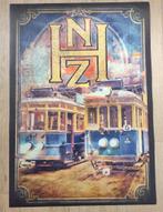 Grote NZH de blauwe Tram HTM Retro Affiche Poster, Verzamelen, Ophalen of Verzenden, Nieuw, Tram, Overige typen