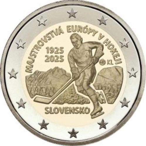 2 Euro Slowakije 2025 - IJshockey Toernooi - UNC, Postzegels en Munten, Munten | Europa | Euromunten, Losse munt, 2 euro, Slowakije