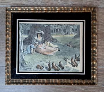 Schilderij van George Sheridon in oude lijst beschikbaar voor biedingen