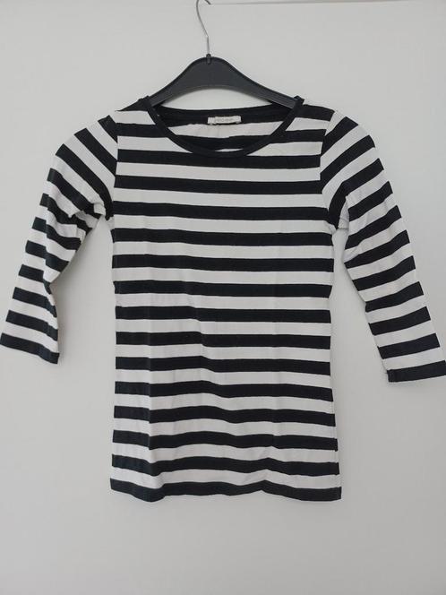 Zwart witte streep top Pieces - maat XS 34, Kleding | Dames, Tops, Gedragen, Maat 34 (XS) of kleiner, Zwart, Korte mouw, Ophalen of Verzenden