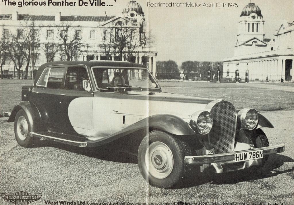 Folder Panther De Ville (testoverdruk - 1975), Verzenden, Gelezen, Overige merken