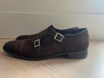 Santoni donkerbruine suède herenschoenen mt 10 1/2, Ophalen of Verzenden, Gedragen, Bruin