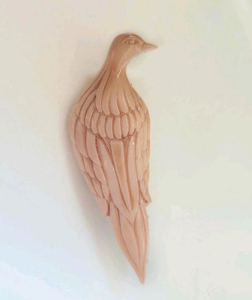 Vintage broche vogel, Sieraden, Tassen en Uiterlijk, Broches, Zo goed als nieuw, Overige materialen, Roze, Ophalen of Verzenden