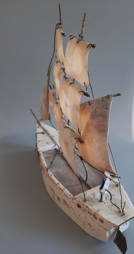 Prachtig antiek vissersbootje, Antiek en Kunst, Curiosa en Brocante, Ophalen of Verzenden